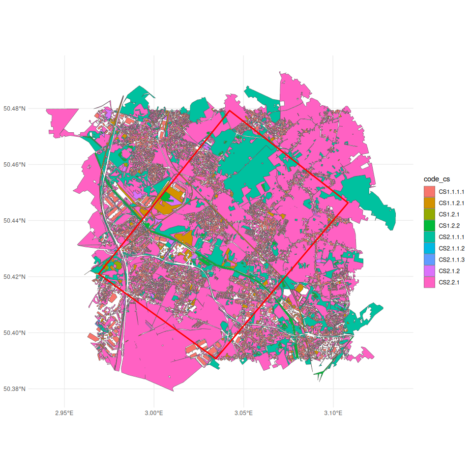 Plot of OCS GE (Occupation du Sol à Grande Échelle) data set